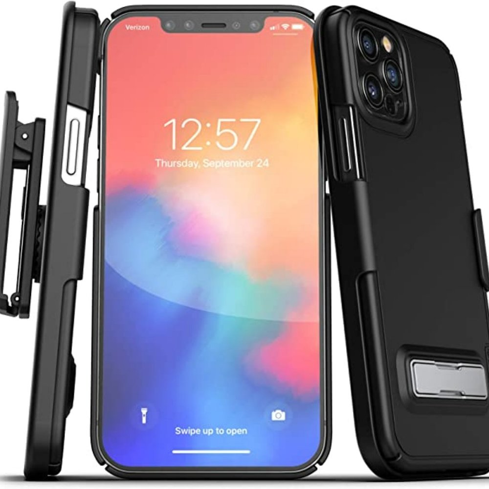 Encased Slimline Series Belt Clip Case with Kickstand Compatible with iPhone 12